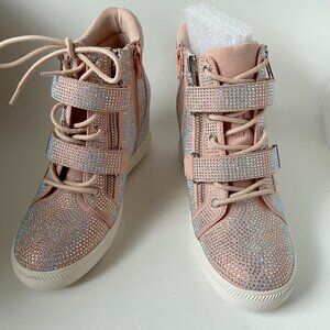 INC Inter Concept Women's Debby Sparkle Rhinestones Off White Sneakers_6M